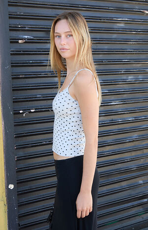 Gray Skylar Polka Dot Tank Top image number 3