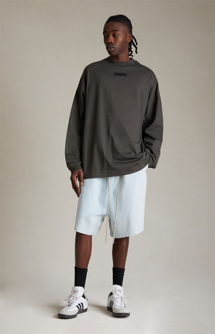 Fear of God Essentials Light Wash Denim Relaxed Shorts PacSun