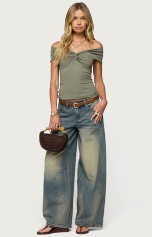 Twisted Front Off Shoulder Top image number 5