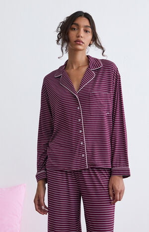 Long Sleeve Button Up Pajama Shirt image number 2