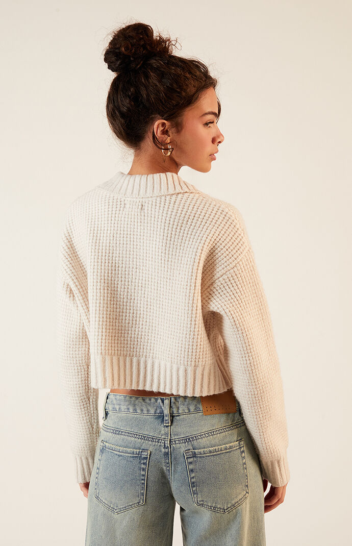 LA Hearts Gabriela Waffle Knit Collared Sweater | PacSun