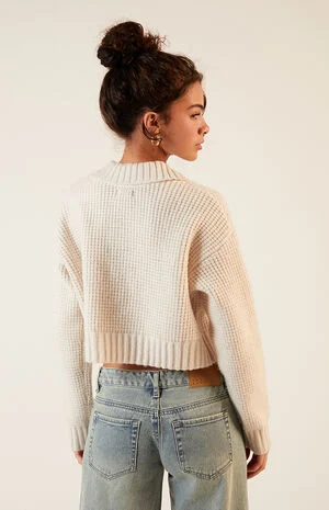 Gabriela Waffle Knit Collared Sweater image number 3