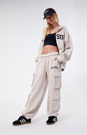 Embroidered Cargo Sweatpants image number 1