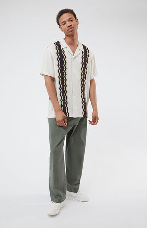 ZigZag Striped Woven Camp Shirt image number 4