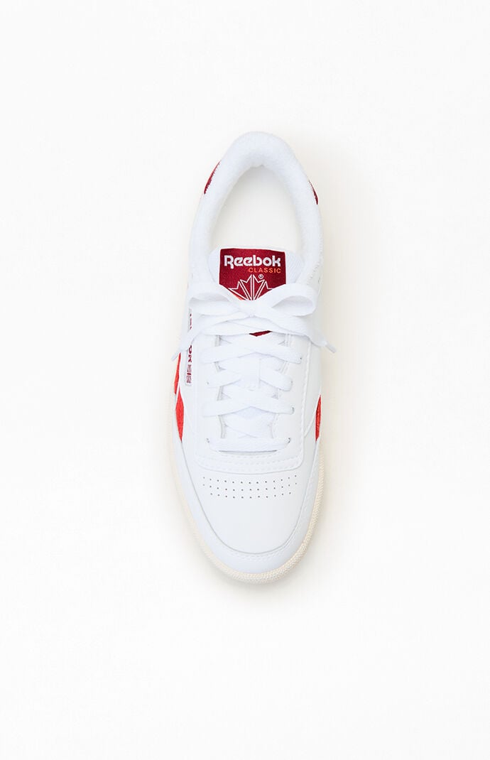 Reebok Women's White & Red Club C Revenge Sneakers