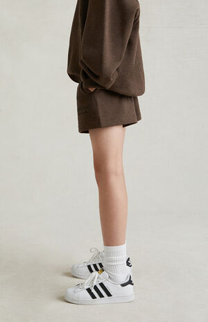 Essentials Heather Wood Sweat Shorts image number 4