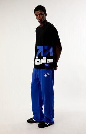 Diagonal Open Hem Relaxed Sweatpants image number 1