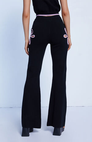 Organic Flower Cut-Out Knit Trousers image number 4