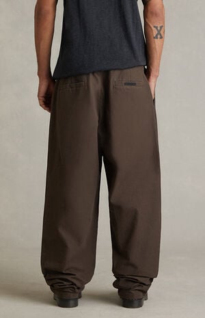 Brown Pleated Baggy Pants image number 6