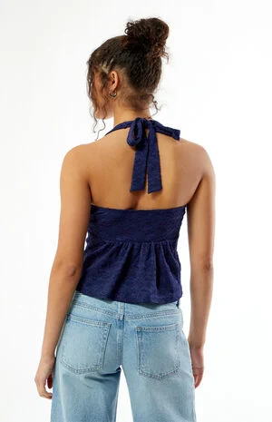 Isabel Floral Crochet Halter Top image number 5