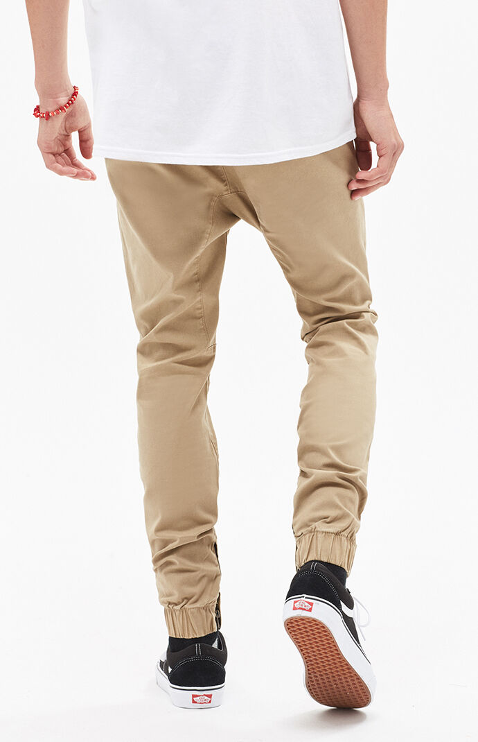 Pacsun Skinny 2 0 Khaki Jogger Pants Pacsun