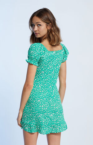 slim fit dress slacks Vintage Green Polka Dot Dress main image 0
