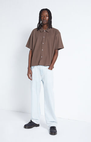 Ribbed Woven Button Down Shirt image number 4