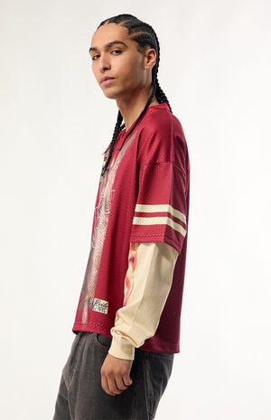Divine Signal Layered Long Sleeve Football Jersey image number 3
