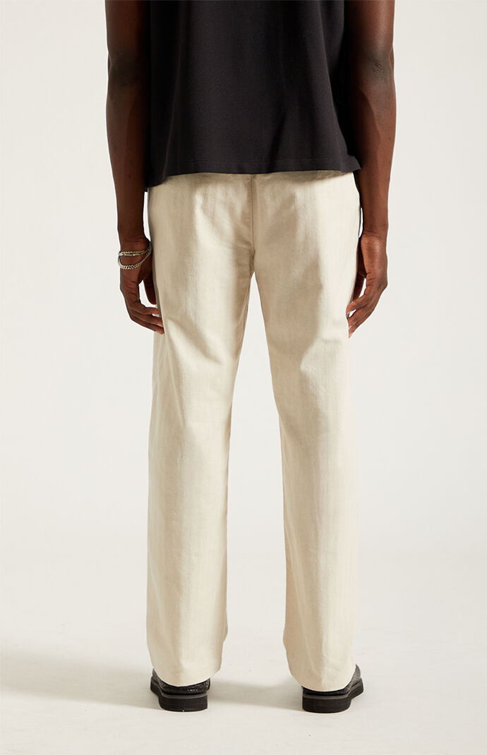 Pacsun Cream Straight Leg Linen Pants