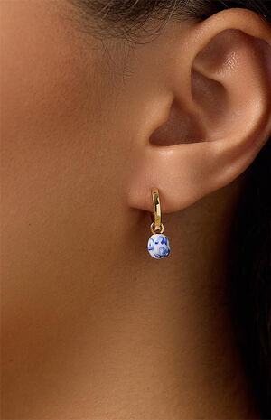 Lainey Marble Blue Gold Drop Earrings image number 2