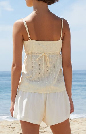 Yellow Edith Eyelet Tank Top image number 4