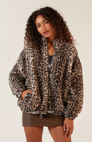 Sherpa Cropped Zip Up Jacket image number 2