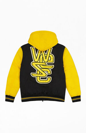 Yellow Anniversary Hooded Padded Jacket image number 2