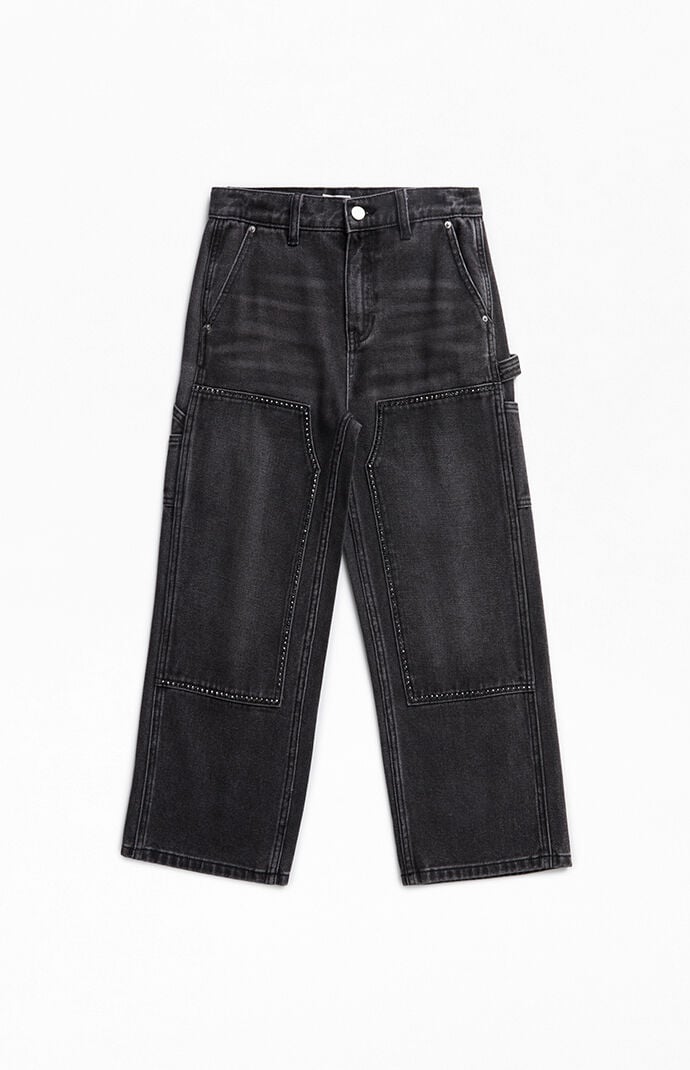 最高の品質 PacSun Kids Black Studded Knee Baggy Carpenter Pants | PacSun パンツ