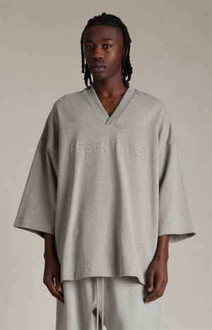 Dark Heather Oatmeal Heavy Football T-Shirt image number 1