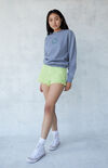 Lime High Waisted Denim Festival Shorts Lime High Waisted Denim Festival Shorts image number null