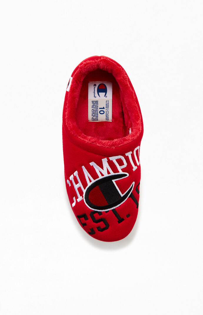 Red Shuffle Reverse Weave Slippers