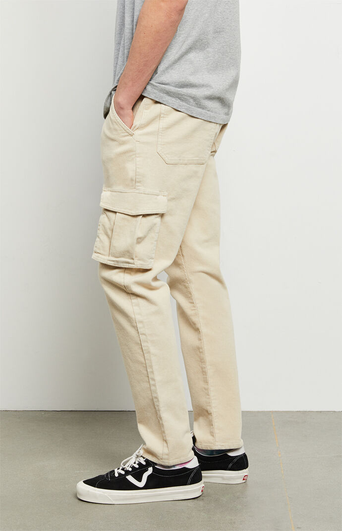PacSun Jason Cream Slim Taper Cargo Pants at