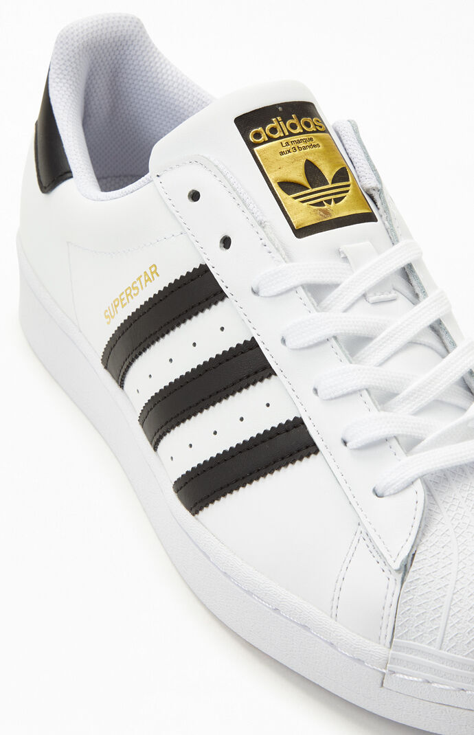 adidas White and Black Superstar Shoes at PacSun.com