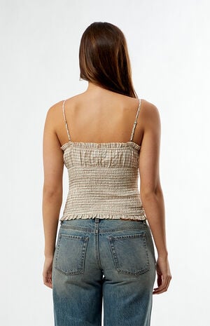 Clemmie Plaid Lace Tie Tank Top Clemmie Plaid Lace Tie Tank Top image number 4