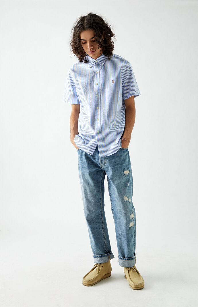 Short Sleeve Oxford Button Up Shirt