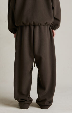 Brown Brushed Yarn Relaxed Sweatpants image number 6