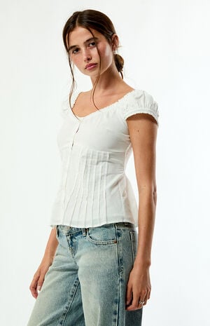 Carla Ruched Button Up Top image number 3