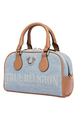 Denim Logo Mini Satchel Crossbody Bag image number 3