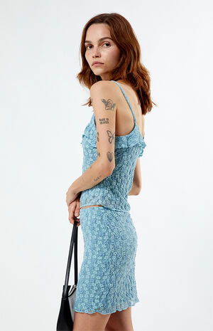 Bubble Lace Mid Rise Mini Skirt image number 3