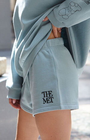 x PacSun Slate Blue Mini Sweat Shorts image number 2