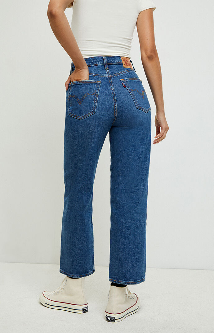 levi's ribcage high rise straight leg jean