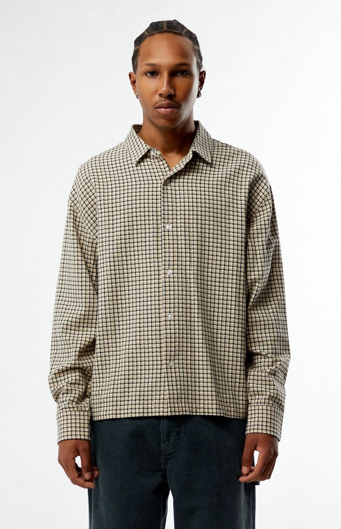 Pacsun Plaid Cropped Flannel Long Sleeve Shirt | PacSun