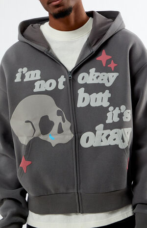 I'm Not Okay Full Zip Hoodie image number 2