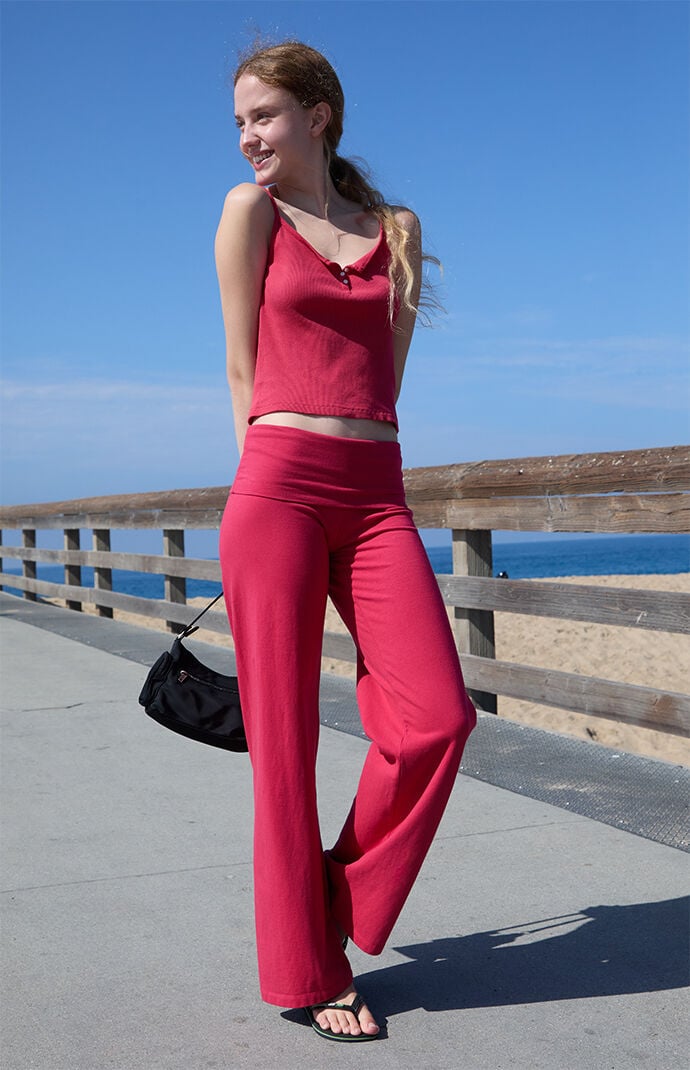 John Galt Red Priscilla Flare Pants