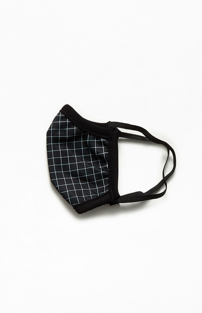 Small Grid Print Face Mask