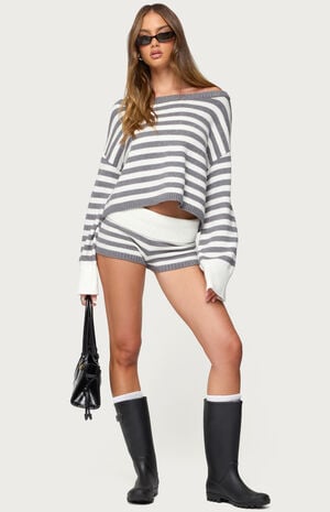 Saphi Striped Oversized Knit Sweater image number 5