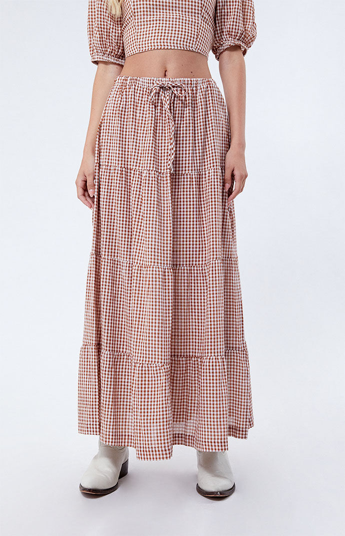 Gingham skirt pacsun top