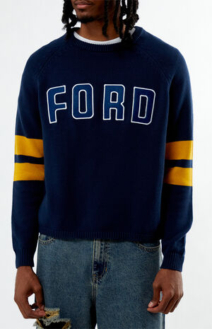 Navy Striped Crew Neck Sweater image number 2