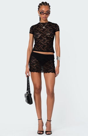 Kaori Sheer Lace T-Shirt image number 2
