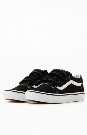 Kids Black Velcro Old Skool Shoes image number 2