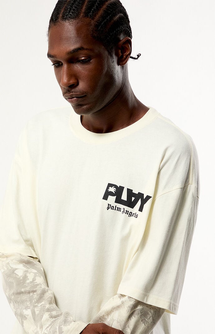 PLAY PALM ANGELS Bold Camo Layered Long Sleeve T-Shirt