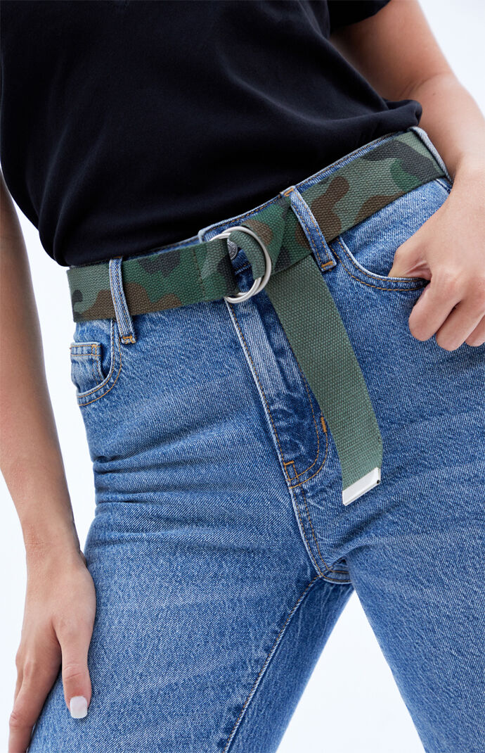 Camouflage Webbed D-Ring Belt