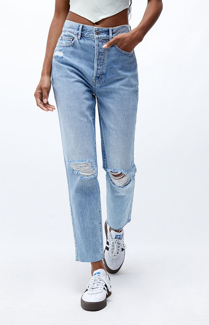 slim leg high waist jeans