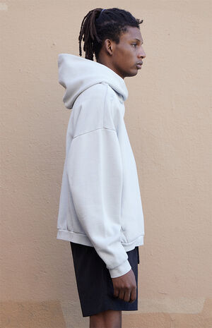 Gray Vintage Wash Heavyweight Oversized Fleece Hoodie image number 4